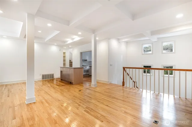 a view of a kitchen with a sink