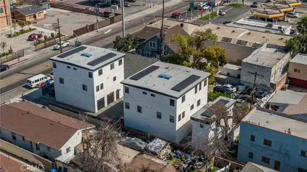 an aerial view of multiple house