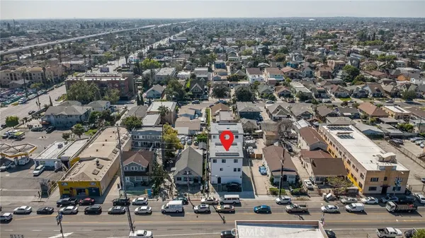 an aerial view of multiple house