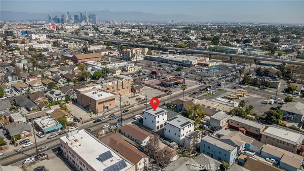 an aerial view of a city