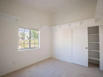 an empty room with a window