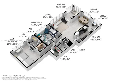 $895,000 | 5640 Collins Avenue, Unit 7B, Miami Beach, FL 33140