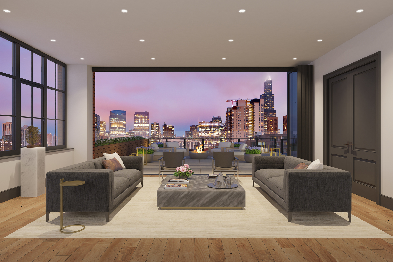 1109 West Washington Boulevard, Unit PH8C Chicago, IL 60607 - Photo 23 of 24 a living room with furniture and a large window