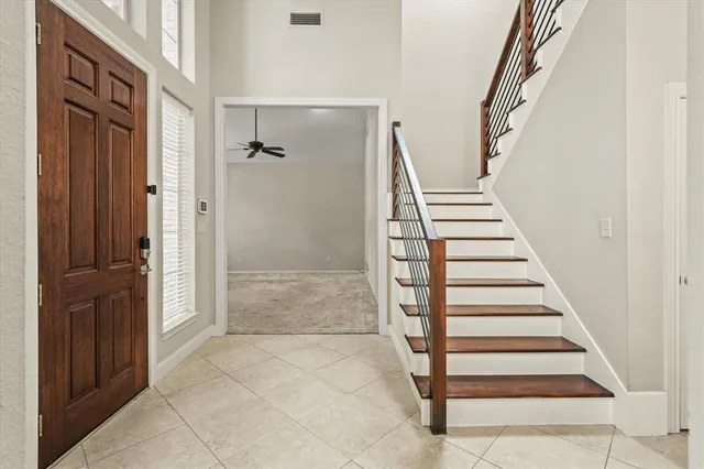 a view of an entryway with staircase