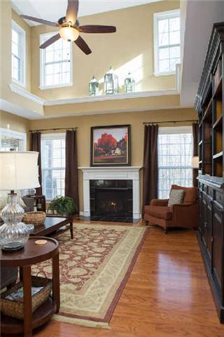 5524 Rathkeale Lane Franklin, TN 37067 - Photo 7 of 20 Impressive two story family room features a fireplace & wall of windows overlooking the scenic views of the treed & private backyard. Space has abundant character providing a warm & charming setting. Extensive crown molding & trim work is stunning.