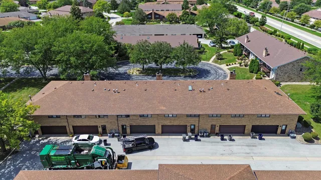 an aerial view of a house