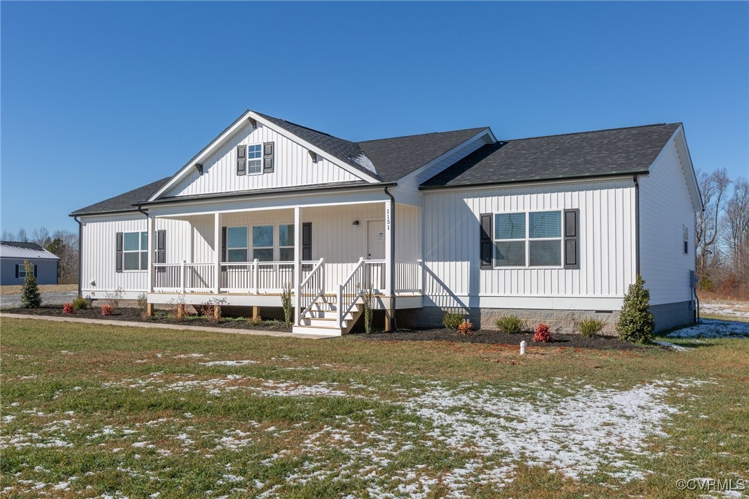 1151 Levi Road Green Bay, VA 23942 - Photo 2 of 38 Modern farmhouse featuring a shingled roof, crawl