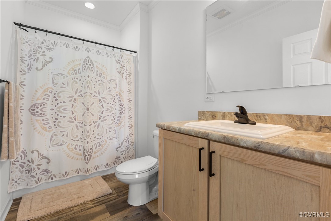 1151 Levi Road Green Bay, VA 23942 - Photo 26 of 38 Full bath with vanity, toilet, ornamental molding,