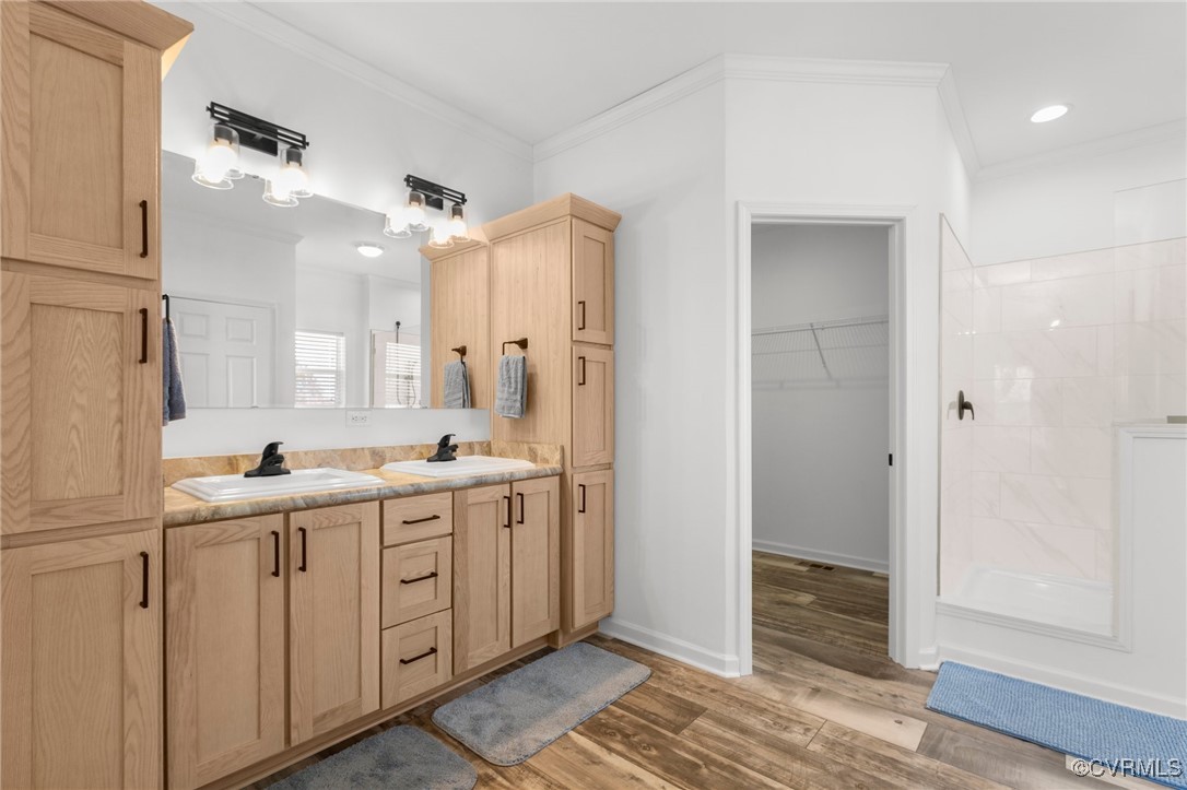 1151 Levi Road Green Bay, VA 23942 - Photo 32 of 38 Full bath featuring crown molding, a walk in showe