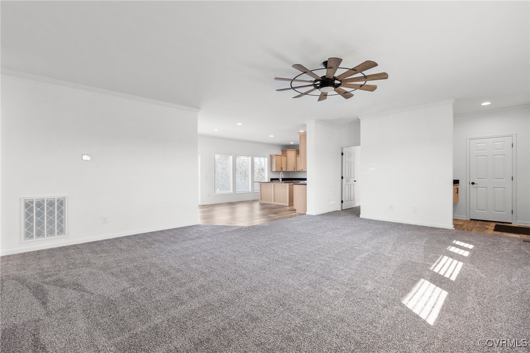 1151 Levi Road Green Bay, VA 23942 - Photo 9 of 38 Unfurnished living room featuring recessed lightin