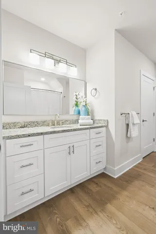 a bathroom with a double vanity sink a toilet and a mirror