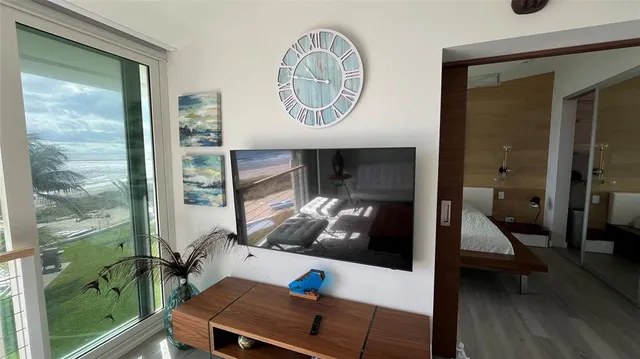 a living room with furniture