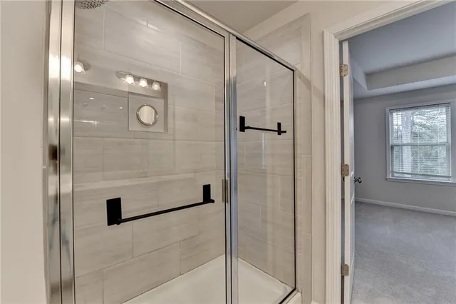 a bathroom with a shower
