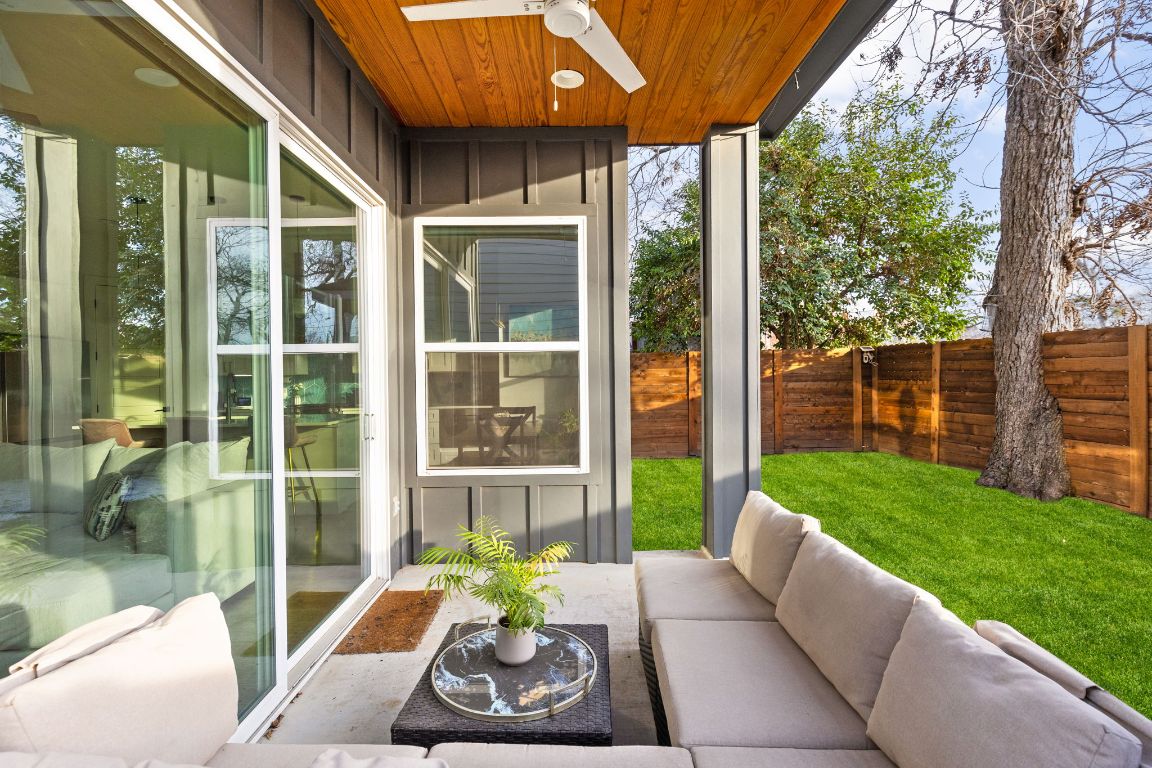 5109 Glissman Road, Unit 1 Austin, TX 78702 - Photo 30 of 39 Backyard - yard has been digitally enhanced for photos