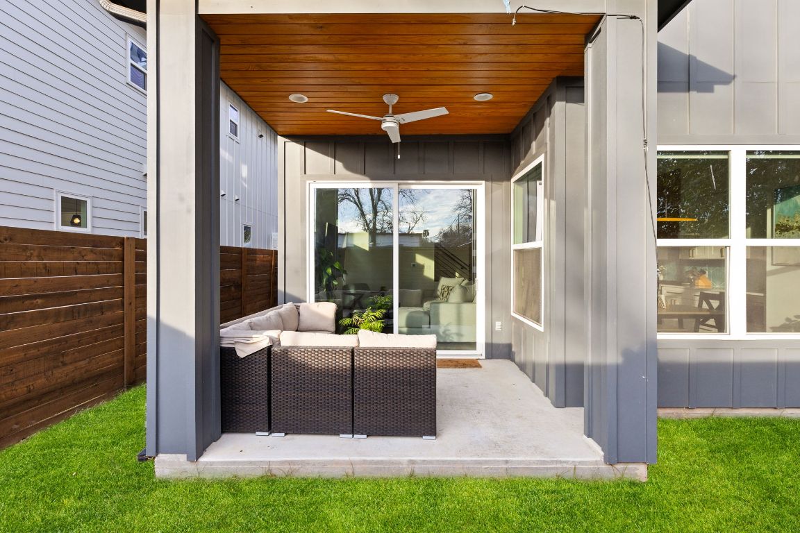 5109 Glissman Road, Unit 1 Austin, TX 78702 - Photo 32 of 39 Backyard - yard has been digitally enhanced for photos