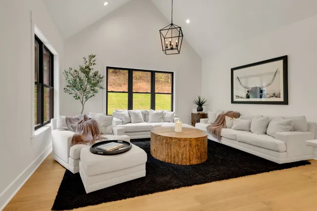 a storage room with cabinets