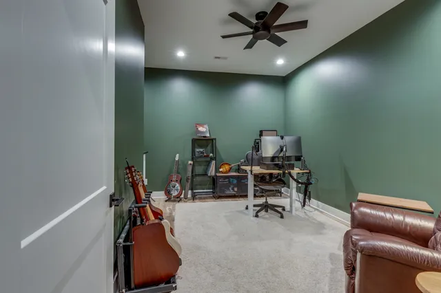 a view of a lake with a houses