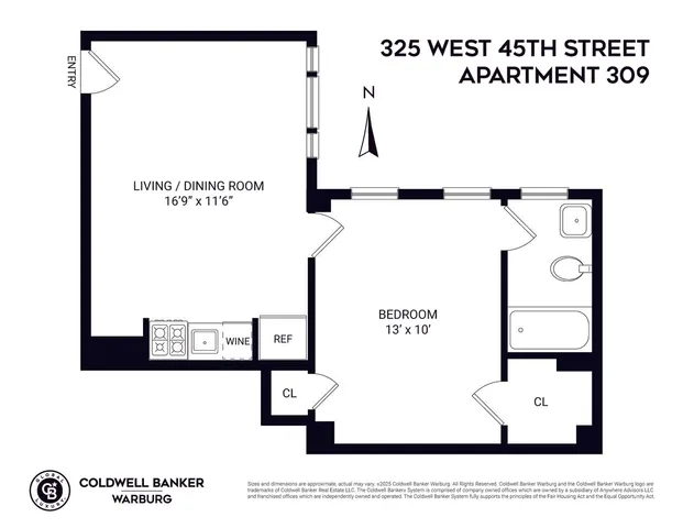 $3,395 | 325 West 45th Street, Unit 309 | Hell's Kitchen