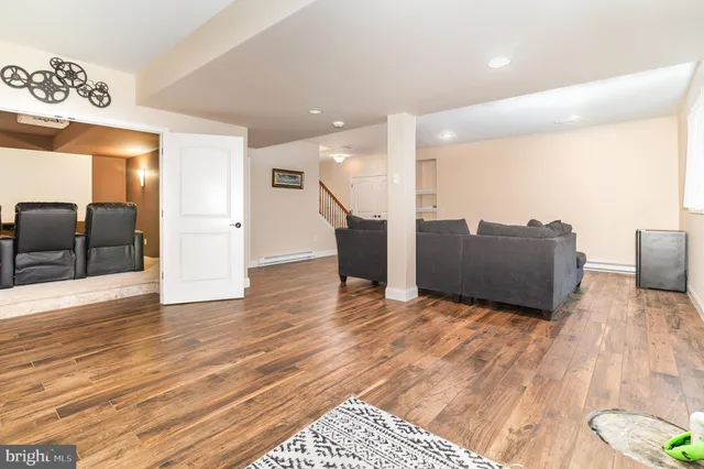 a view of furniture and wooden floor