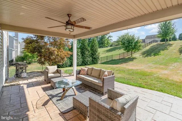 a view of yard with swimming pool and green space