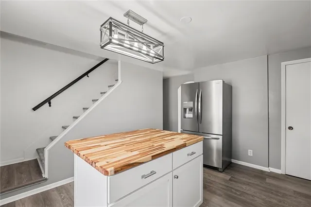 a view of kitchen and hallway