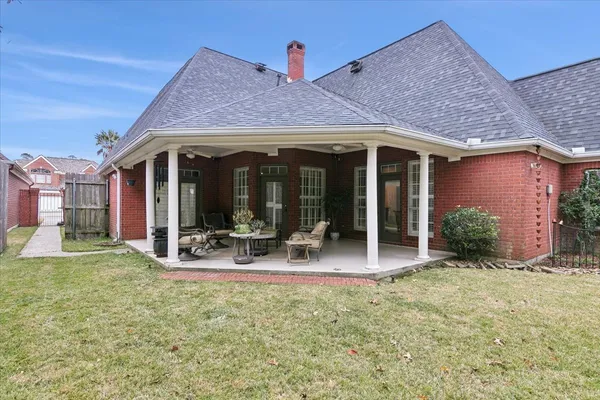 a view of a house with patio