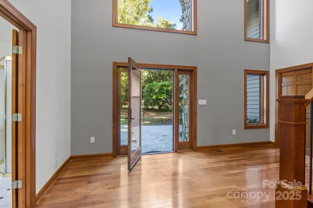 a view of an entrance door