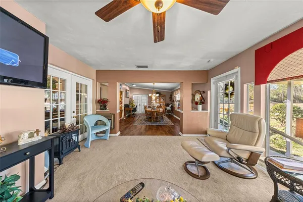 a view of small yard with wooden fence