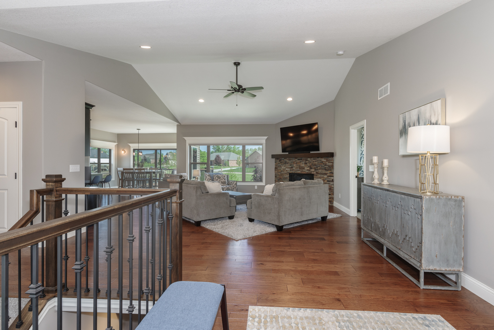 15924 Belfry Drive Bloomington, IL 61705 - Photo 17 of 59 a living room with furniture and a flat screen tv