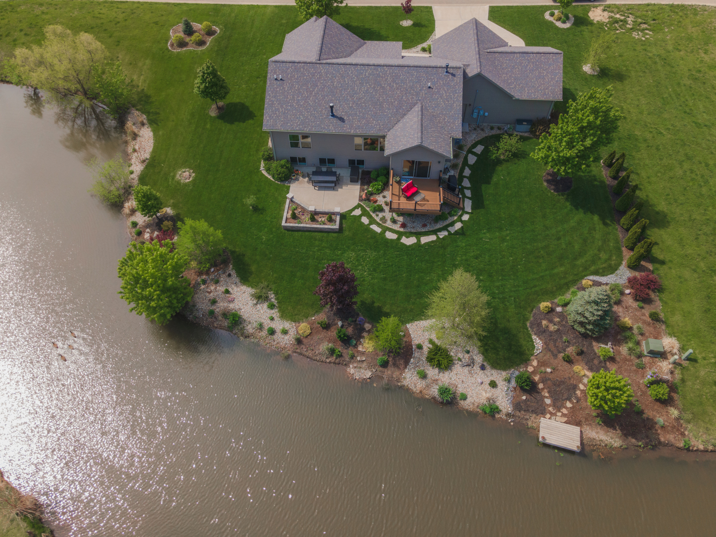 15924 Belfry Drive Bloomington, IL 61705 - Photo 3 of 59 an aerial view of a house with a garden and street view