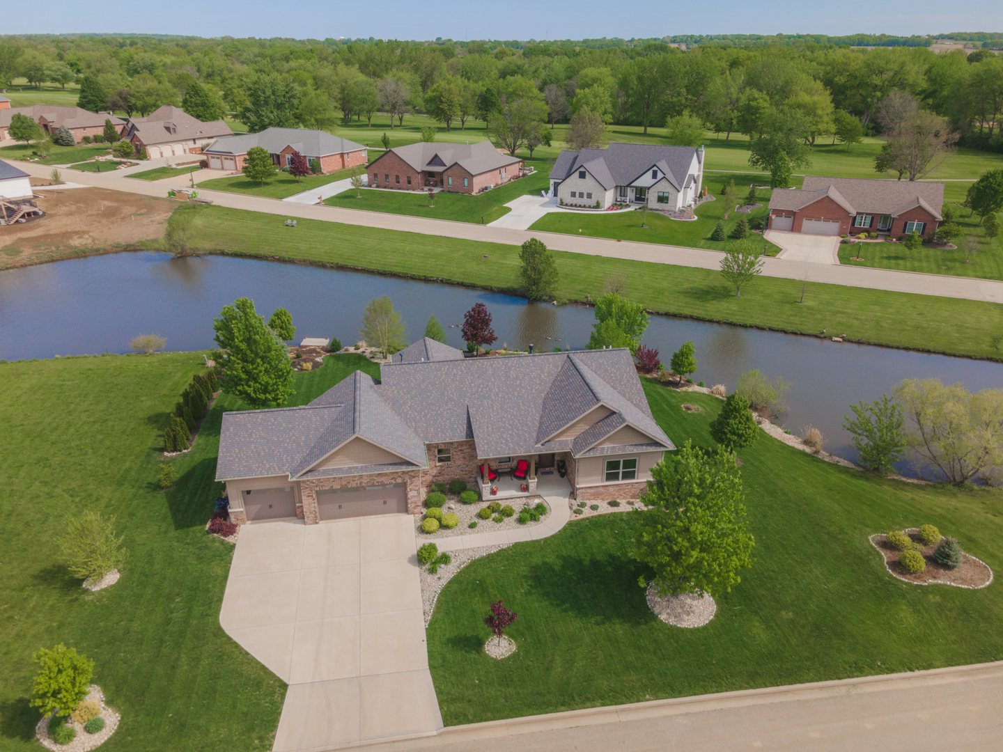 15924 Belfry Drive Bloomington, IL 61705 - Photo 6 of 59 an aerial view of a house with garden space and street view