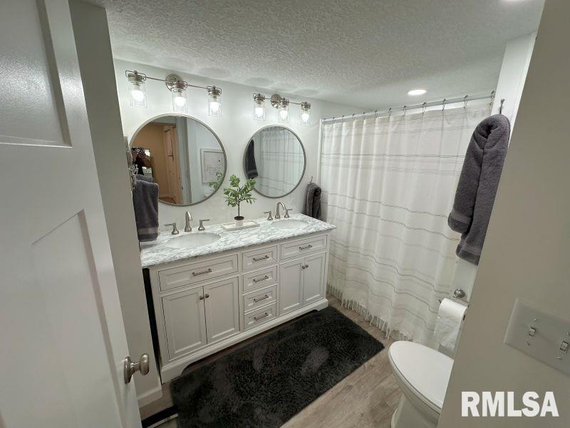 1144 Brookview Drive Dewitt, IA 52742 - Photo 28 of 28 a bathroom with a sink vanity granite toilet and a mirror