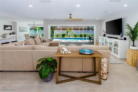 a living room with fireplace furniture and a flat screen tv