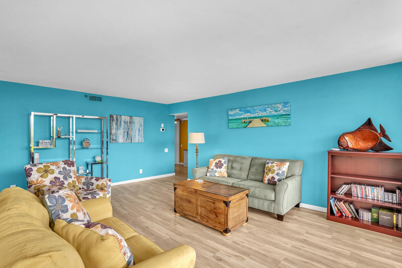 2667 North Ocean Boulevard, Unit I312 Boca Raton, FL 33431 - Photo 12 of 77 a living room with furniture fireplace and wooden floor