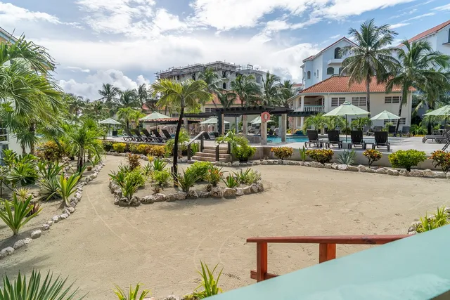 front view of a building with a yard