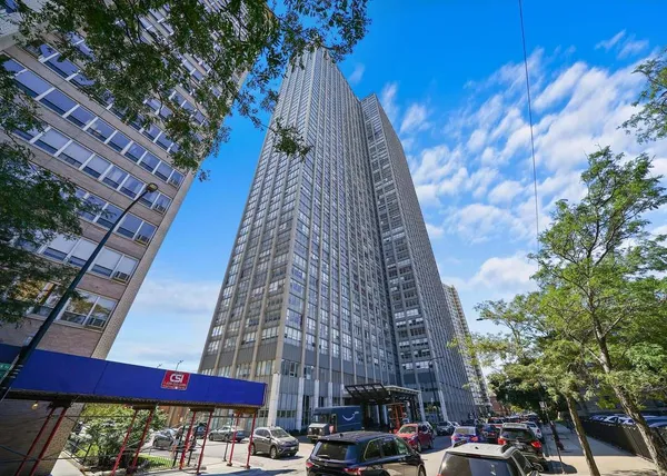 a view of a tall building