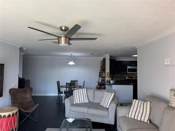 a living room with furniture