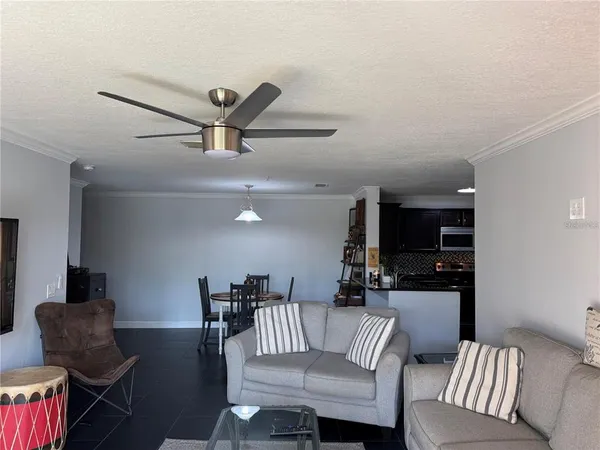 a living room with furniture