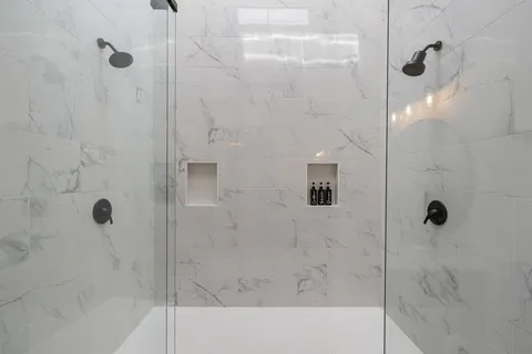 a bathroom with a shower