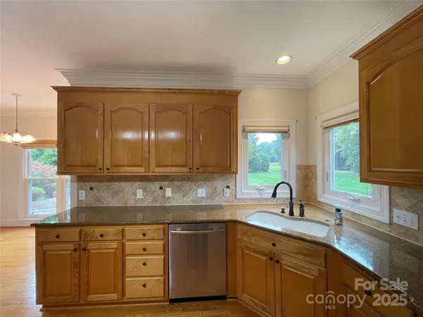 a view of a kitchen counter top space
