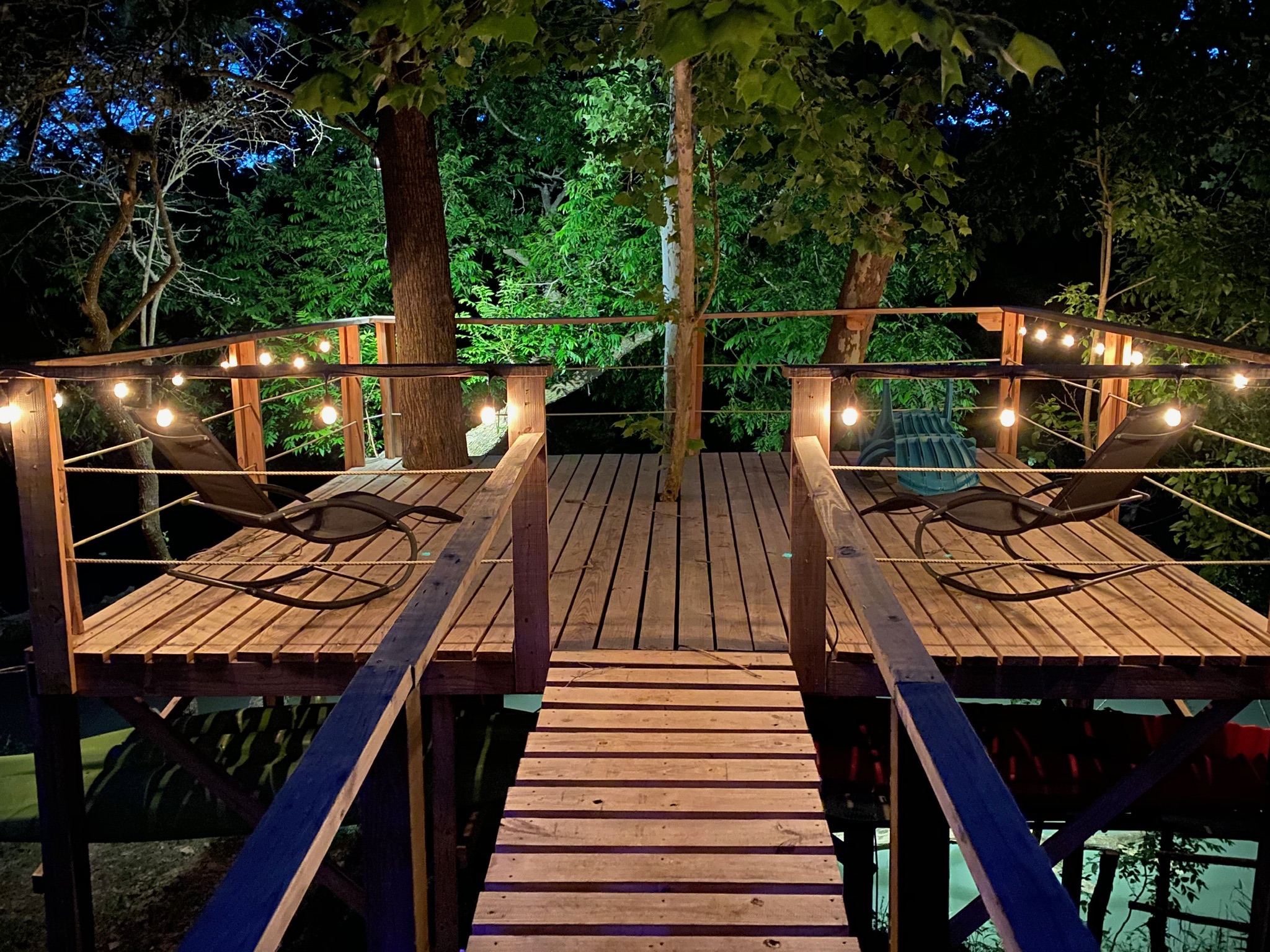 1512 River Grove Road, Unit A Kingsbury, TX 78638 - Photo 2 of 35 View of deck at night