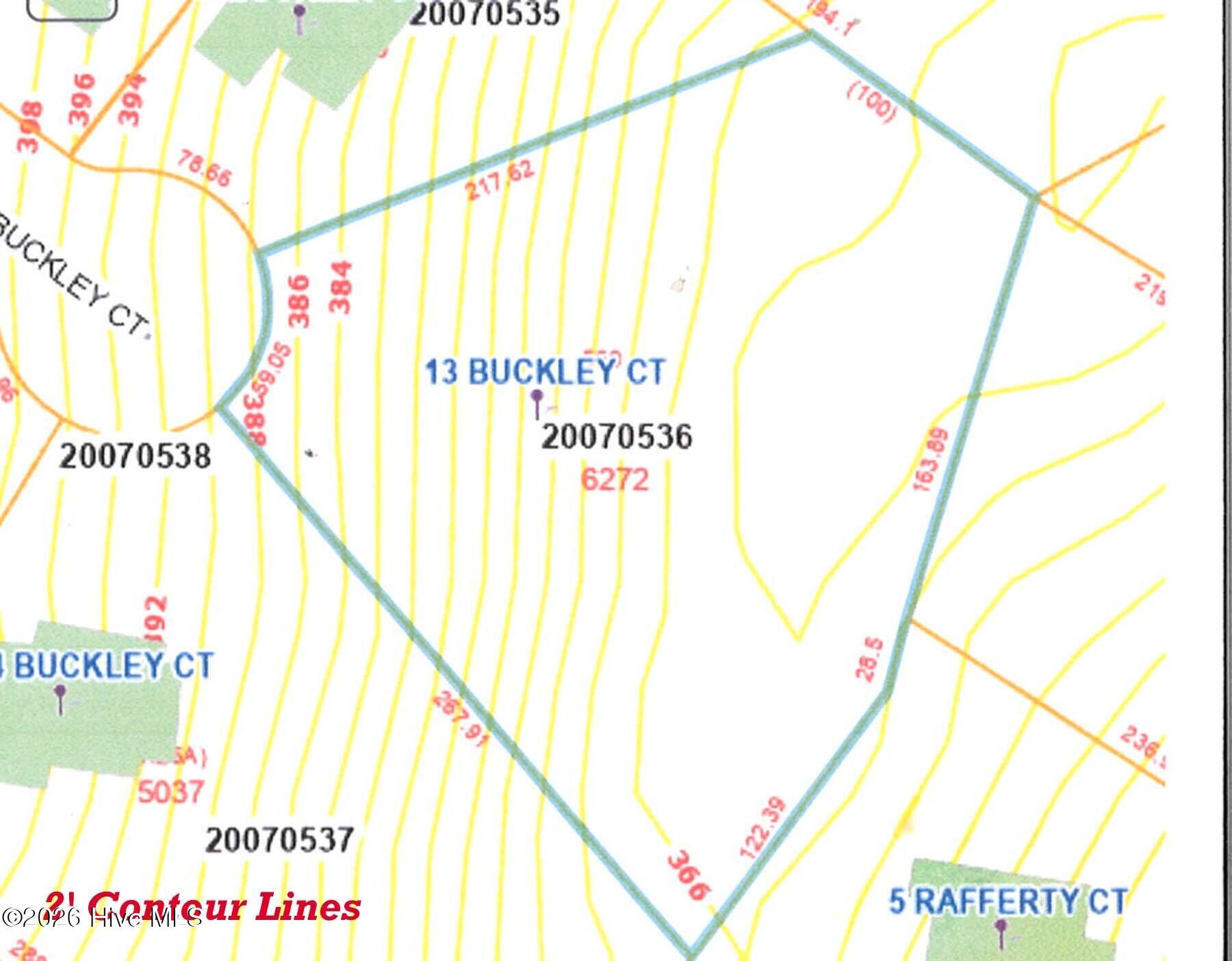 13 Buckley Court Whispering Pines, NC 28327 - Photo 2 of 4 13 BuckleyCourtContourLines