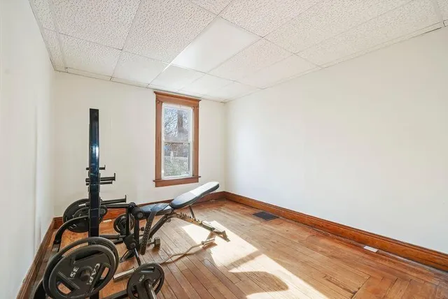 an empty room with windows