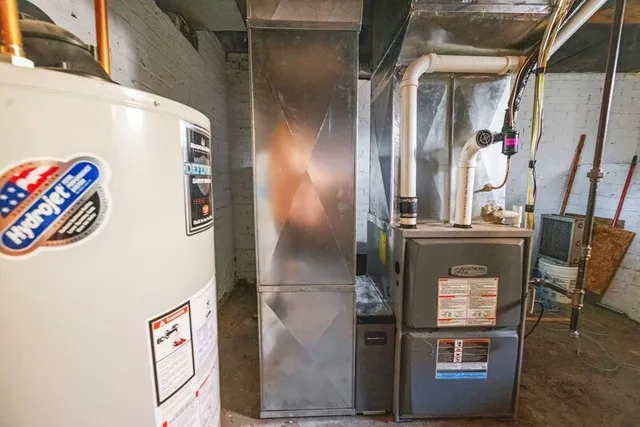 a close view of water heater room