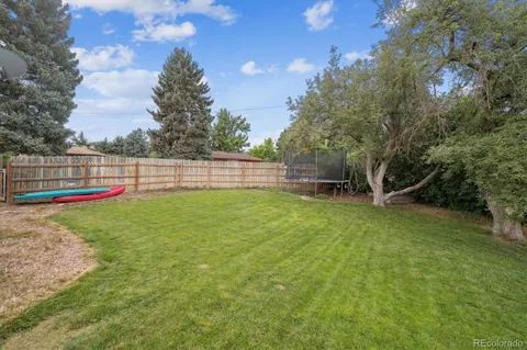 a view of a park with a slide