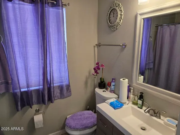 a bathroom with a sink toilet and vanity