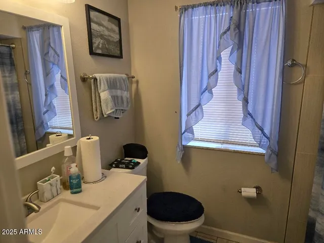 a bathroom with a toilet and a sink