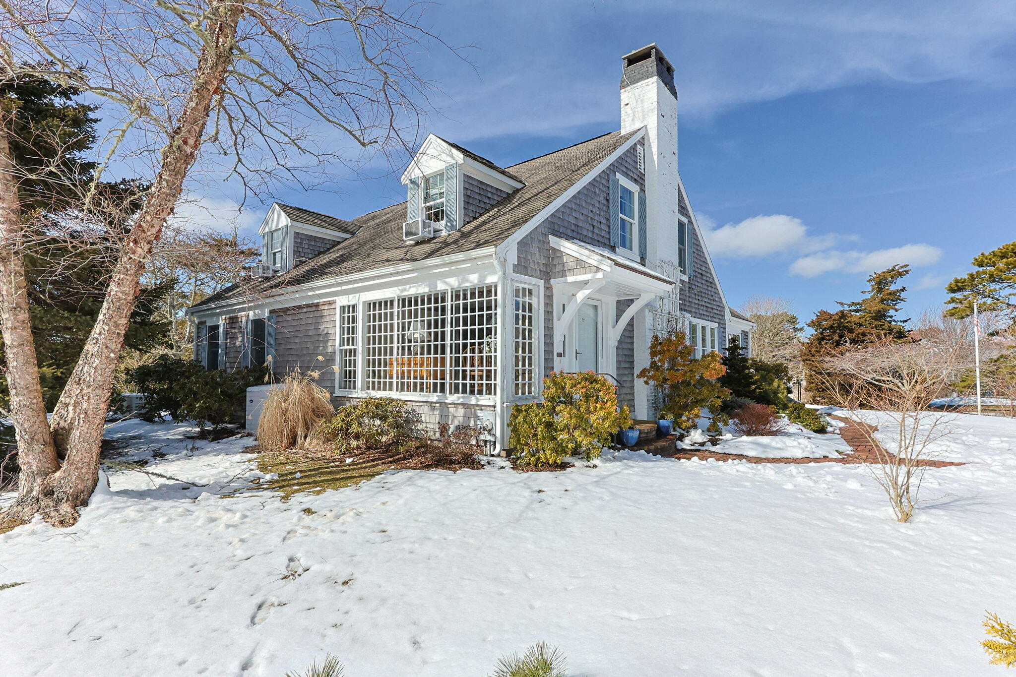 16 Old Salt Works Road Chatham, MA 02633 - Photo 12 of 69 a view of a house with a snow in the yard