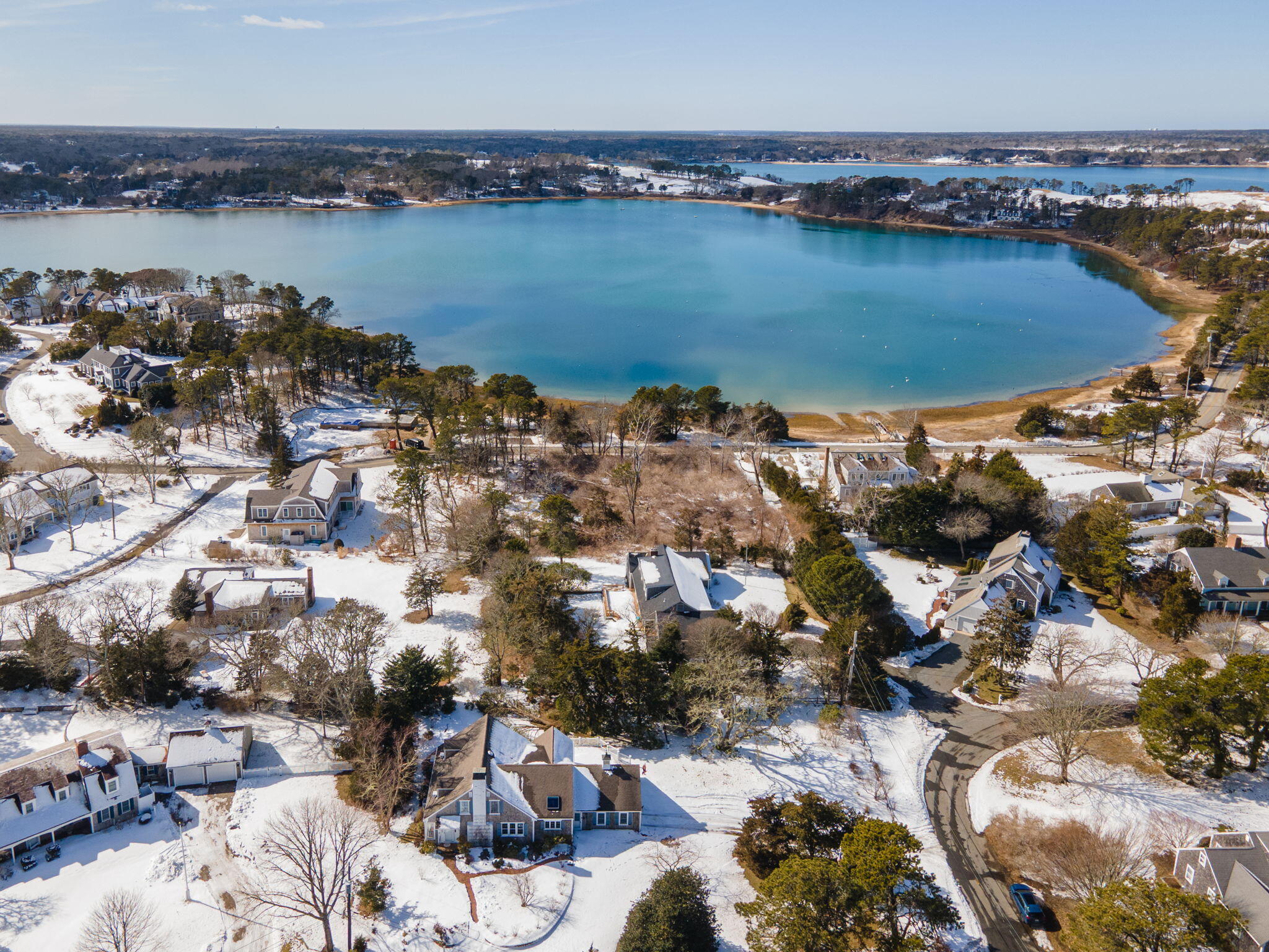 16 Old Salt Works Road Chatham, MA 02633 - Photo 9 of 69 an aerial view of a city with ocean view