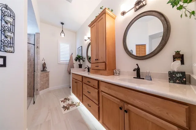 a view of a lake with a yard